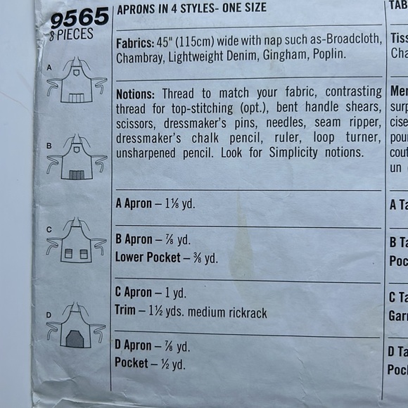 Vintage - Simplicity - “Sewing For Dummies” - Apron Pattern - $8 - Picture 7 of 8